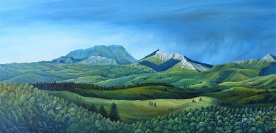 "The Silver Ridge" - Painting by Graham Stichbury, an artist from Hawke's Bay, New Zealand.